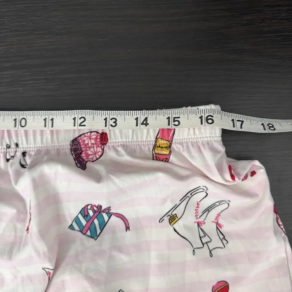 Kate Spade Pajama Set Womens XL Holiday Cocktail Print Winter Christmas Pjs NEW